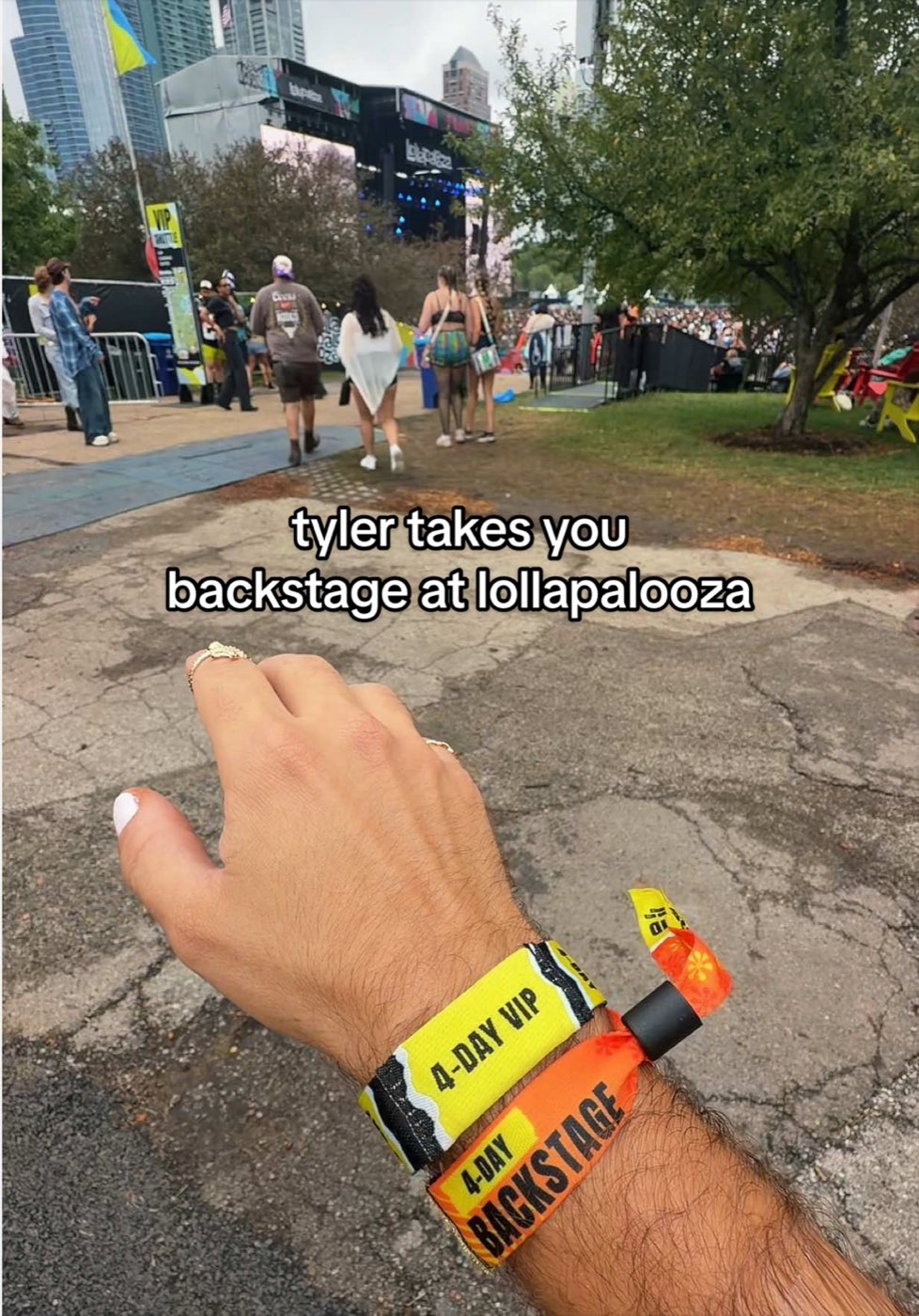 tyler's wristbands backstage at lollapalooza