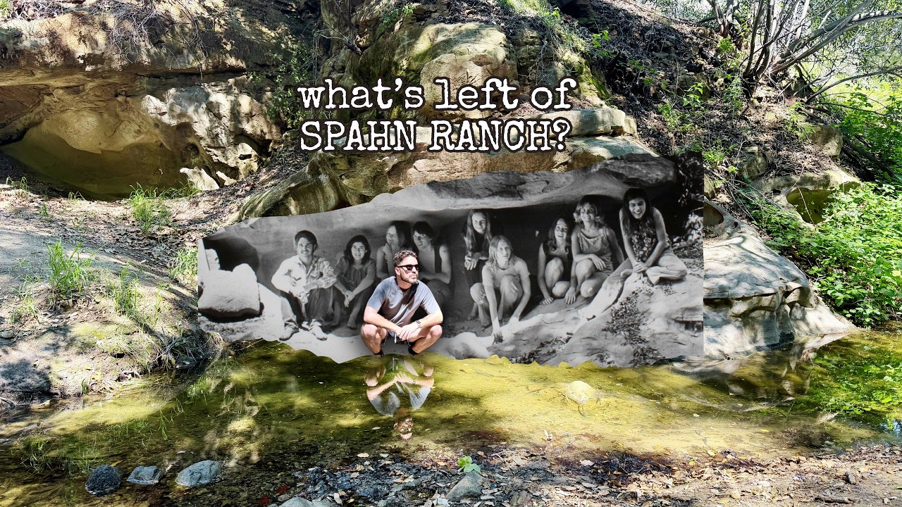 tyler exploring what is left of spahn ranch for his true crime series